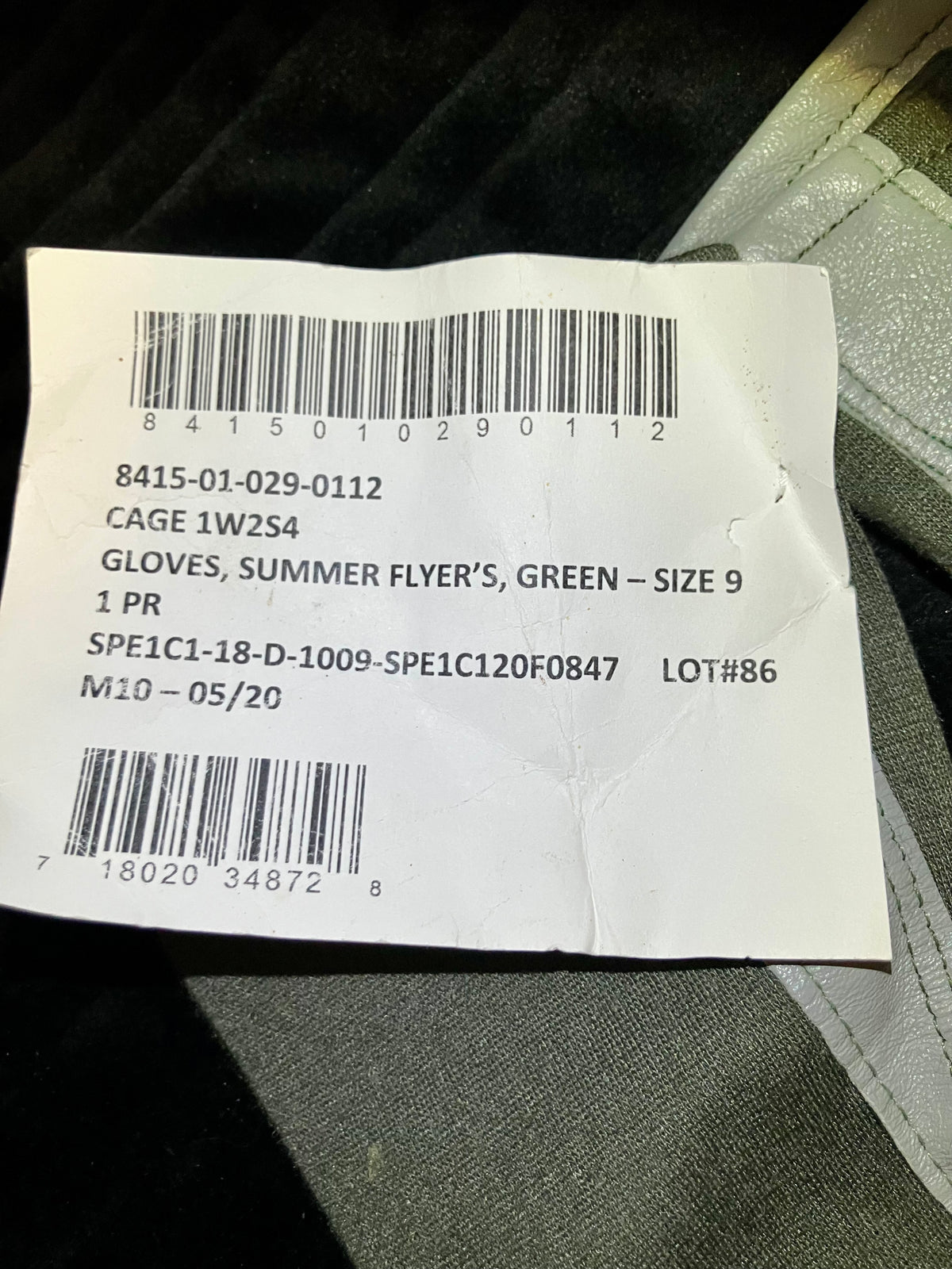 USGI Nomex Summer Flyers Gloves – Sage Green – Size 9