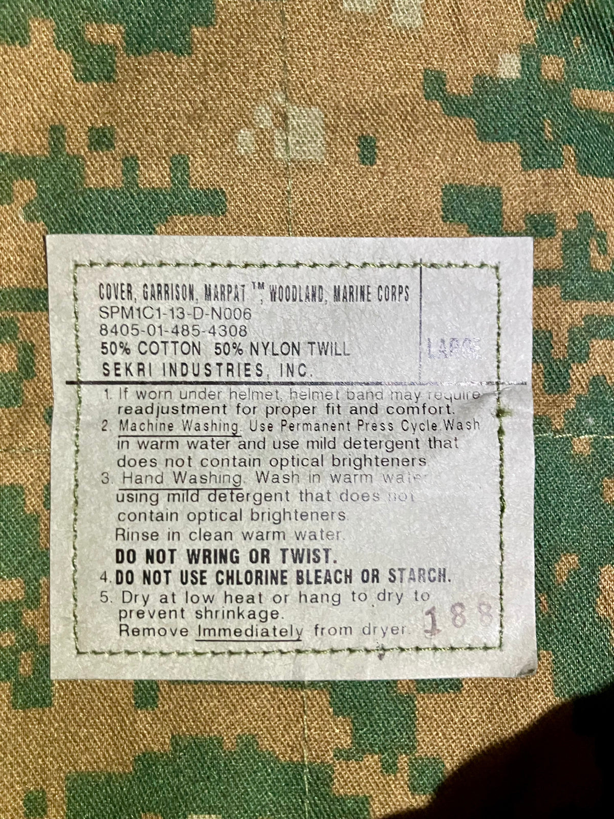 USMC Woodland MARPAT Patrol Cap – Marine Corps Utility Cover size large