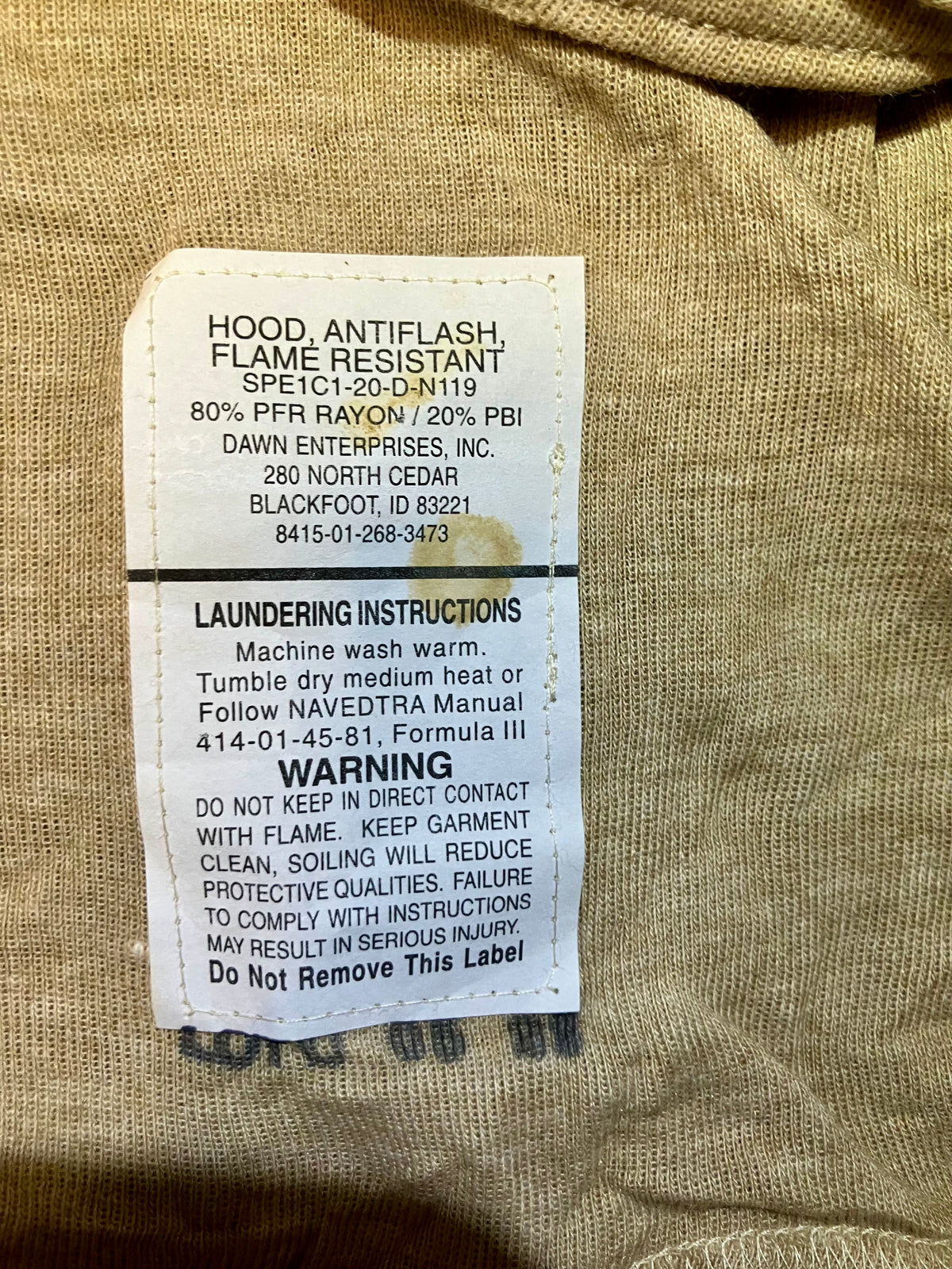 USGI Flame Resistant Anti-Flash Hood – Military Surplus
