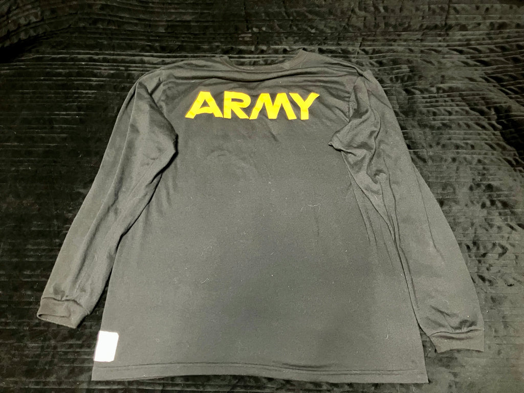 U.S. Army APFU Long Sleeve PT Shirt – Black/Gold – Medium