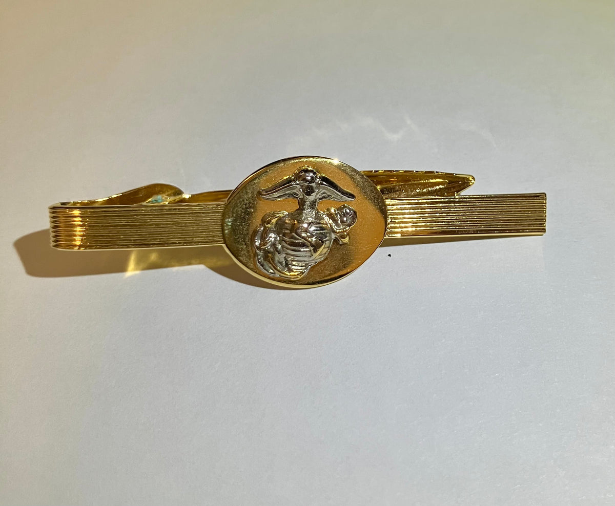 USMC Eagle Globe & Anchor Gold/Silver Tie Clasp