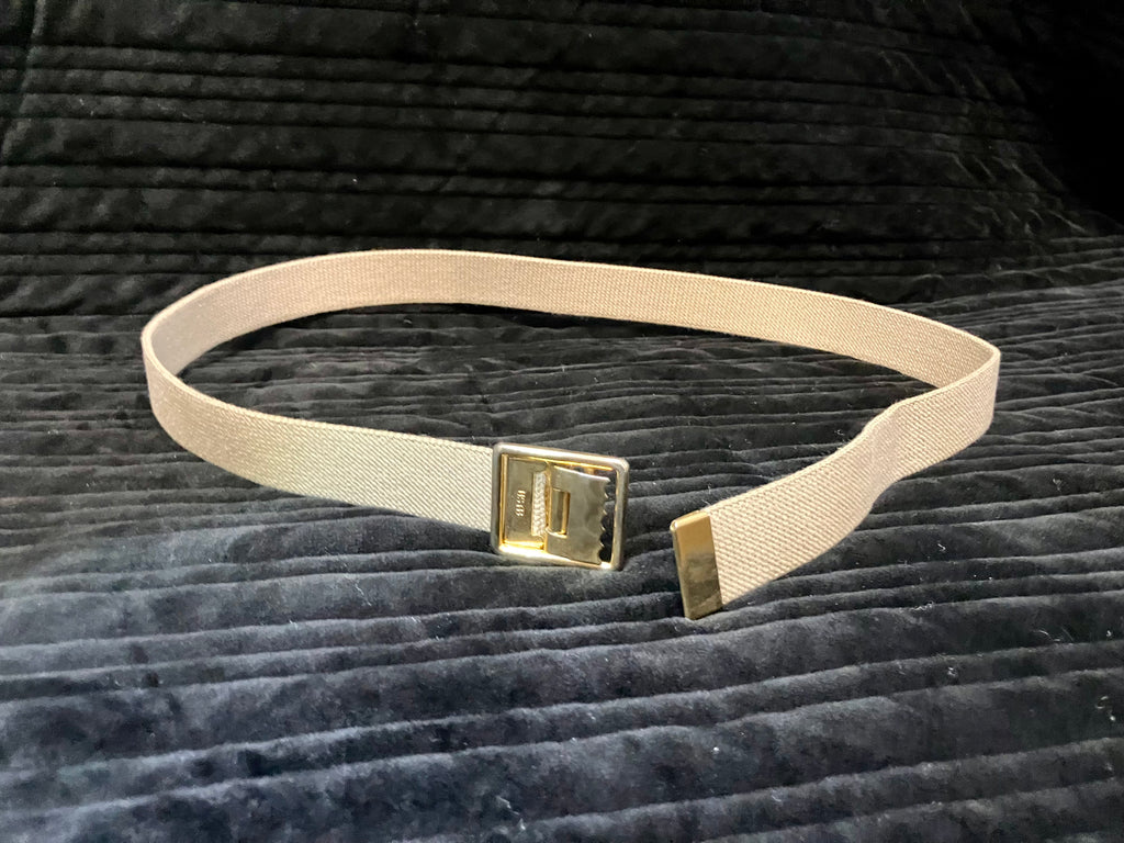USMC Khaki Cotton Web Belt w/ Gold Buckle