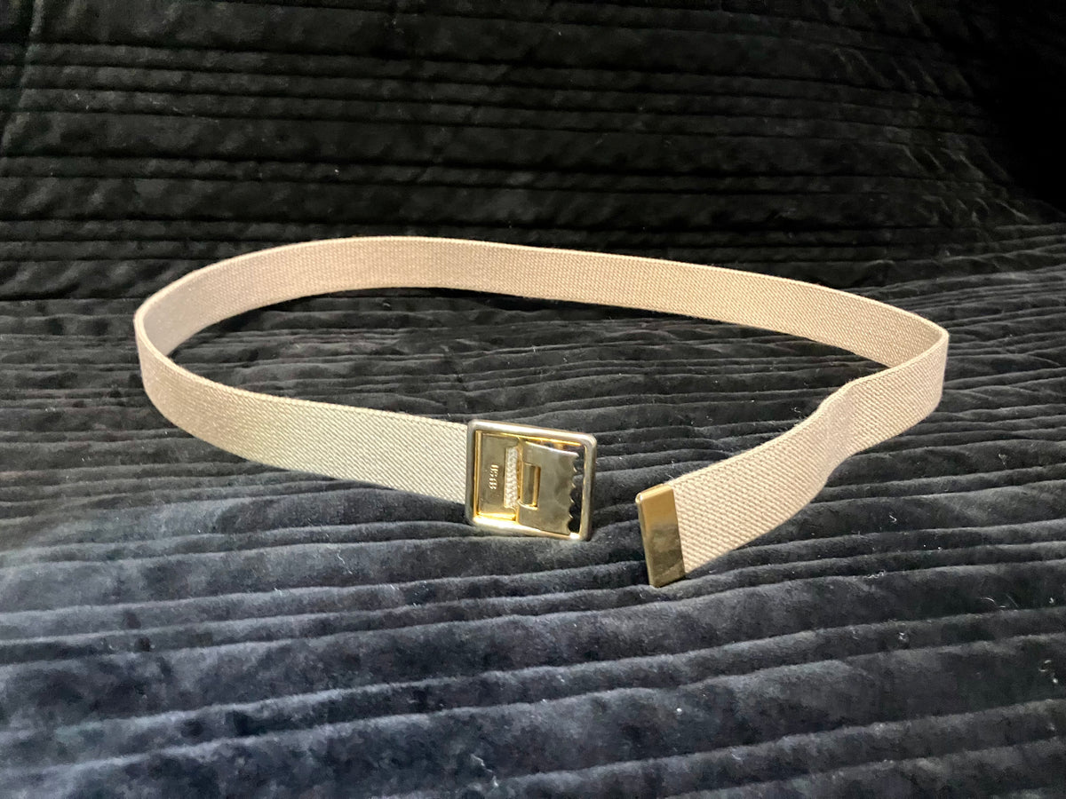 USMC Khaki Cotton Web Belt w/ Gold Buckle